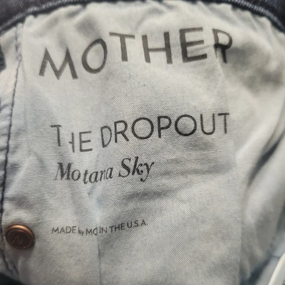 MOTHER Ankle Cropped Blue Jeans Size 30 The Dropout Montanaa Sky Denim Casual - Picture 7 of 9
